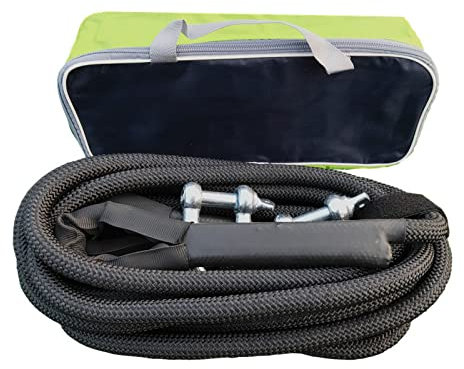 BomDog Abschleppseil, Abschleppgurt Auto-Abschleppgurt Hochleistungs-Abschleppgurt 4X4 Mit 2 Sicherheitshaken Für Rettungsausrüstung Für Pkw-Lkw-Anhänger/10T/10M