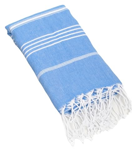 Heré Mood Strandtuch Hamamtuch Saunahandtuch Set - 1er & 2er Pack 100% Baumwolle - Hochwertiges Badetuch und Duschtuch - Picknickdecke, Extra Leicht (Blau)