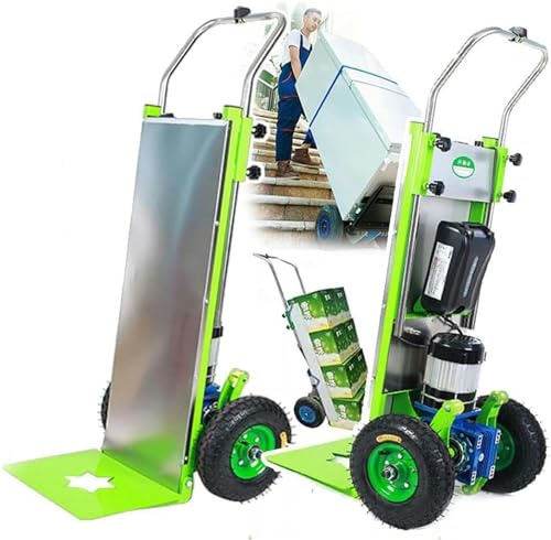 Carro Sube-escaleras Eléctrico De 1200W, Carretilla para Sacos Que Ahorra Mano De Obra, Carretilla Sube-escaleras De Mano, Capacidad De Carga (400 KG), con Batería Extraíble De 48V/36Ah