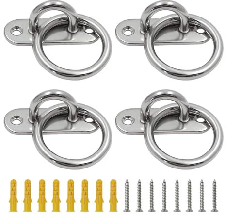 FFCJJD Hängender Haken mit fester Schnalle, 304-Edelstahl-Deckenventilator-montierter Haken, Sandsack-Haken, tragender Ringhaken