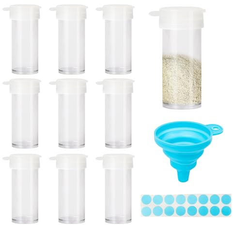 KufaerBeam Portable Travel Salt and Pepper Sets, 10 Pack Mini Seasoning Shaker with Tags, Plastic Salt Dispenser for Camping Picnic Outdoors Kitchen Lunch Salt(5g)