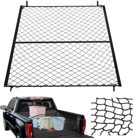1,1×1,2 M Gepäcknetz Für Pickup Ladefläche LKW Ladeflächen Netz Schwerlast Anhängernetz Reißfest Heckklappe Frachtnetz LKW Bett Organizer Elastisches Gepäcknetz Für Pickup LKW Anhänger