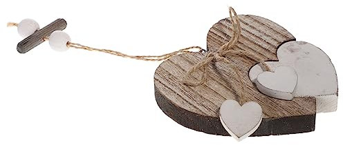 STOBAZA 2stücke Holz Herz Dekoration Handgefertigter Holzanhänger Für Wohnkultur Hängende Wanddeko Für Hochzeiten Partys Und Zuhause Einfache Installation Mit Schnur Kreatives Für