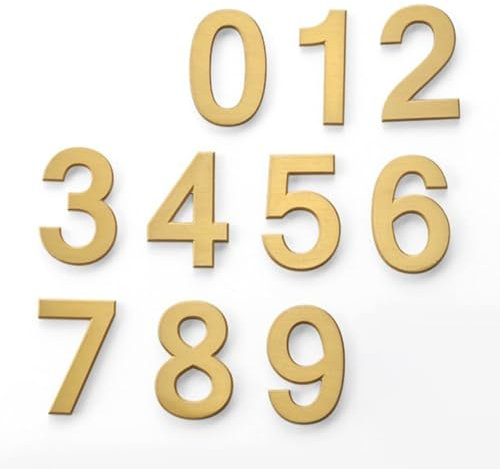 QWBDNMQP Numeri Civici in Ottone 6 Cm, 1 Pz 2,36 Pollici Numero di Porta Galleggiante Numero di Casa Dell'hotel Decorazione Murale Digitale Fai da Te 0-9(Number 4)