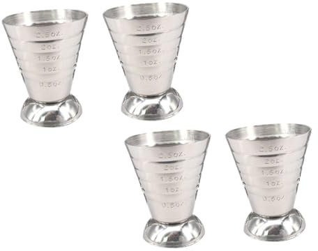 OKUMEYR 4pcs Professional Bartender Measuring Cup Scale Jigger Wine Cup Kitchen Gadgets for Cooking and Bartending