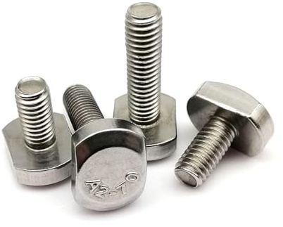 KSeSii 1/2/5/10X M5 M6 M8 M10 M12 GB37 304 A2-70 Edelstahl T-Nut Rutsche Schiene Schiene T Form Typ Rechteck Hammer Kopf Schraube Bolzen(20mm,10pcs M6)