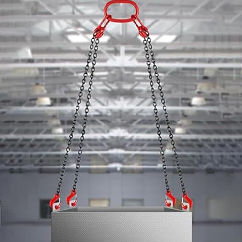 EdfYHSL Hebeketten mit Haken 4-Strang-Anschlagkette mit Standardmarkierung, Hochleistungs-Hebeketten for Fabrikbau, Bergbau, Hafenbau Schleuder(78.7in/2m/6.6ft)