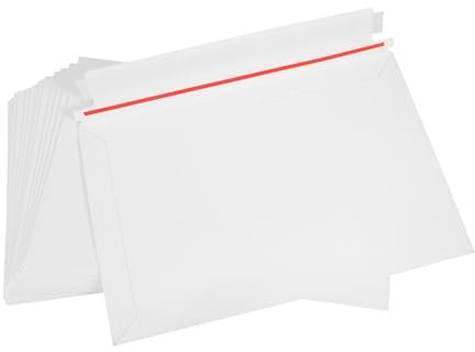 NUOBESTY 15stücke Karton Weiß Stabile Versandtaschen Mit Selbstklebendem Verschluss Papierversandtaschen Für Dokumente Und Kleine Gegenstände Knickfrei Und Wiederverwendbar