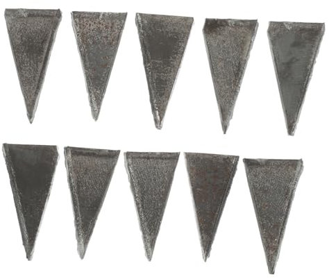 HOMOCONO Carbon Steel Wedges Repair Tool Set Hammer Axe Installation Fixing Wedges Large Triangle Metal for Outdoor and Home Use 10 Pieces