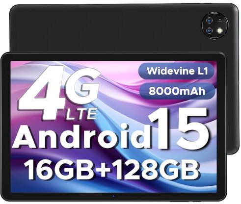 DOOGEE T10W Android 15 Tablet 10 Zoll 16GB RAM +128GB ROM (2TB TF) 2025 Neueste Tablet mit SIM Card Slot, 8000mAh Gaming Tablets Android 4G LTE/5G WiFi, Dual Kamera, BT5.0/ OTG/Face ID/USB Type C
