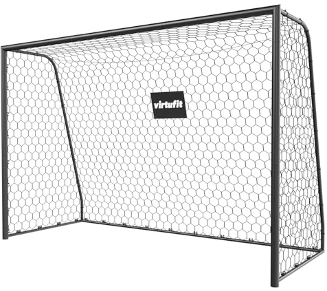 Virtufit Fußballtor Premium - Garten - Stabiles Fußballtor aus Stahl- 300 x 200 x 120 cm - Kinder
