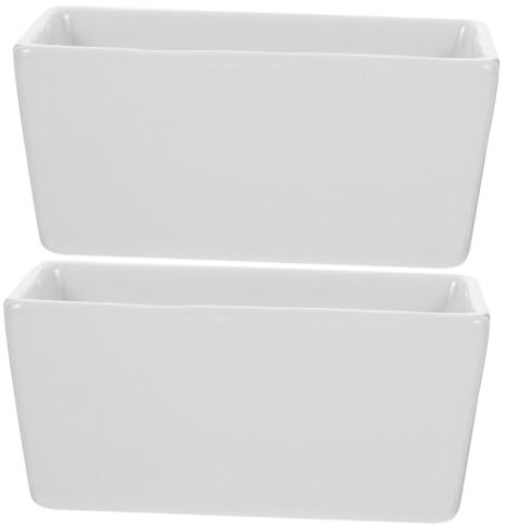 Hemobllo Azucarero Rectangular de Cerámica Blanco Fácil de Limpiar 2 Piezas, Diseño Minimalista y Elegante para Mesas de Comedor y Café