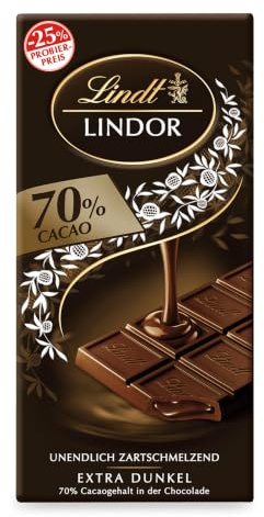 Lindt Schokolade | LINDOR 70%, 100g Tafel, Probierformat, Angebot