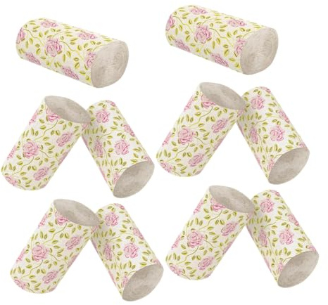 EXQUIMEUBLE Pezzi di Carta Igienica in Polpa di Bambù con Design Elegante a Rose, 10 Pezzi senza Anima, Pratici e Multipurpose per Bagno e Ufficio