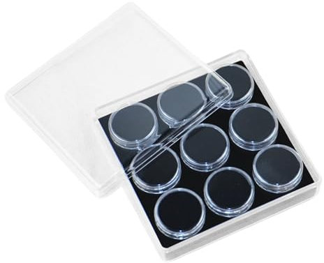 RGYBAO Acryl-Schmuckbox mit 9 Schlitzen für Schmuckstein-Aufbewahrung und Ringvitrine mit transparentem Deckel und Schwamm-Innenseite