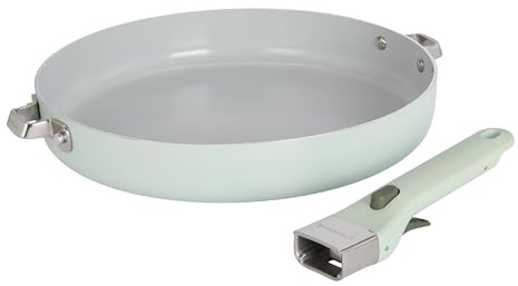 GoodCook Ceramic Frying Pan Skillet with Removable Handle, Induction Compatible, Nonstick and Oven Safe, 12-Inch, Sage Green