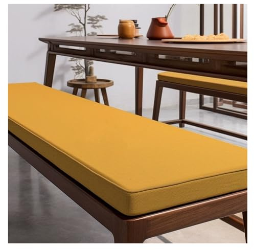 Cojin para Banco Exterior/Interior, 120/150/180/100/80/90x30/40/50CM Grueso Cojin de Banco de Jardin/Zapatero, Cojín del Asiento para Terraza Balcón Palet Comedor Columpios(Amarillo,120x30x5cm)