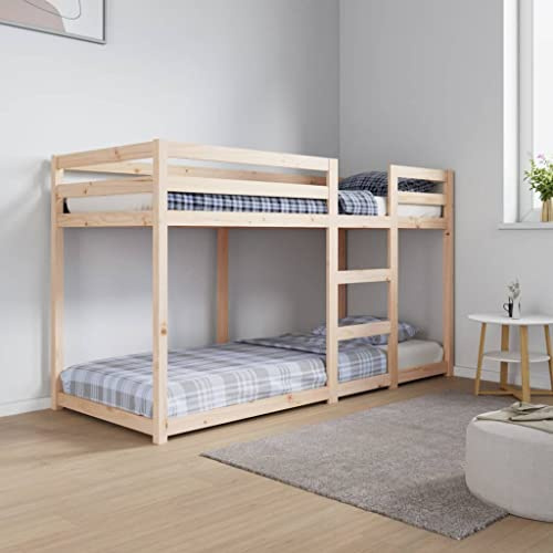 Teenpull Etagenbett 75x190 cm Massivholz Kiefer, robuster Bettrahmen für Kinderzimmer, platzsparendes Möbelstück, ideal als Zwei Einzelbetten oder Gästezimmer Bett, inklusive Lattenrost.