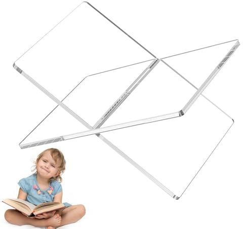 Supporto Per Libri – Espositore In Acrilico Trasparente Extra Spesso | Leggio Da Lettura Multifunzionale Per Libri Aperti O Chiusi, Cucina, Studio E Ufficio