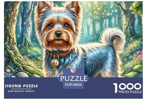 1000 Piece Yorkshire Terrier Jigsaw Puzzle Fun, Challenging for Adults Home Decorations Educational Game Age 12+ for Adults 38x26cm/1000pcs