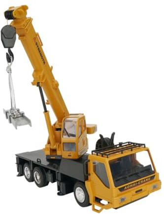 TOBBOMEY Control Remoto Grúa Giratoria Vehículo Construcción para Batería Incluida Color Naranja Regalo Educativo para Preescolar Casa