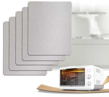Desiumite Piastra di ricambio in mica per forno a microonde, confezione da 5 pezzi, rete di copertura interna per microonde, foglio guida ondulata 12 x 15 cm, parte di riparazione isolante resistente