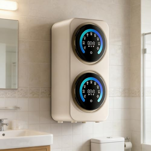 7L Mini Portable Washer Machine with Multi-Color Touchscreen, Twin Tub Laundry Washing Machine, 360° Drum & Washer-Dryer Combo, for Apartment, RV, Home, Dorm(Wallmount)