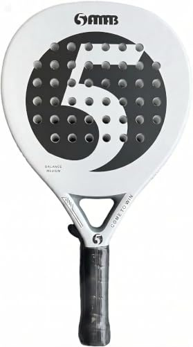 FEMTI Padel Racket Tennis,100% Carbon Fiber Lightweight & Durable, Racquet with Ultra-Soft EVA Foam Core, Padel Racquet for Men & Women - (White)