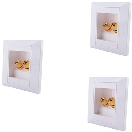 Mucshim Lot de 3 prises murales de raccordement avec 2 prises femelles pour fiches bananes pour haut-parleurs