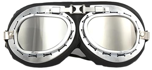 Générique Motorradbrille - Motorradbrille | winddichte Pilotenbrille für Motorrad, Outdoor-Sport, Motocross mit verstellbaren Riemen für Radfahren und Mopeds