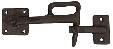 zeitzone Sturmhaken Türhaken Türschloss Gusseisen Antik-Stil Schlosshaken Braun 20cm