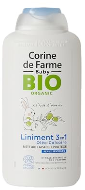 Corine de Farme - Liniment Oléo-Calcaire 3en1 BIO ECOCERT COSMOS - Nettoie, Protège, Apaise les Fesses de Bébé et Nouveau-Né - Hypoallergénique - 500 ml