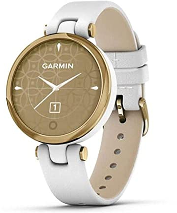 Montre connecté Femme Garmin Lily, Classic 010 02384 B3 Bracelet Cuir Calendrier Blanc