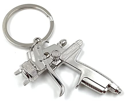Onwomania - Llavero de laca con barniz para pistola pulverizadora - amuleto de la suerte de metal ideal como regalo, por ejemplo, para el mejor amigo, el mejor amigo, mamá
