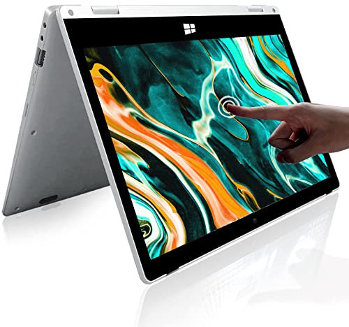 SZTPSLS Windows Laptop, 2 in 1 with Touchscreen,11.6 inch FHD Windows 11 Laptops Computer,4GB RAM,256GB SSD Storage,360 Degree Convertible Tablet,Webcam,WiFi,Type-C,Silver