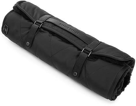 Werner Christ ® Lammfell Hundedecke Hundeteppich/Hundematte Chilly aus echtem Schaffell, der ideale Schlafplatz für Ihren Hund, Größe 50 x 80 cm in schwarz