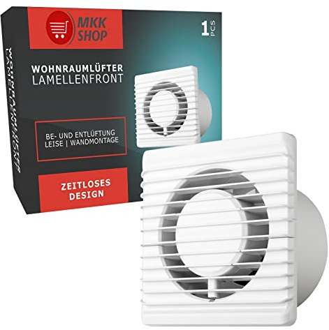 VONLIS Badlüfter Lüfter Ventilator Rückstauklappe Ø 100 mm Timer / Nachlauf