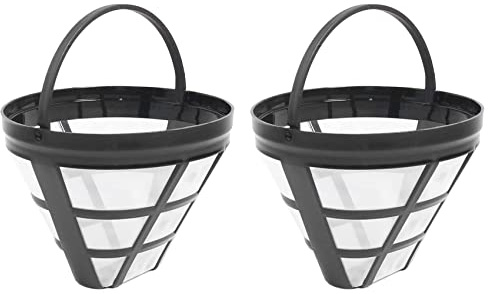 Yaootely Paquete de 2 Filtros de Cesta para Cafetera Reutilizable No.4 para Filtros, Adapta la MayoríA de Las MáQuinas de Café por de Cesta de 8-12 Tazas
