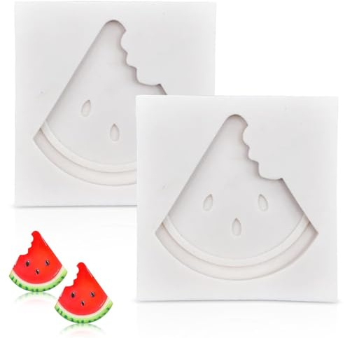 Molde de chocolate para fondant, 2 moldes para decoración de tartas con forma de fruta bonita, molde de silicona de sandía 3D, minimoldes para decoración de tartas para hornear, molde silicona