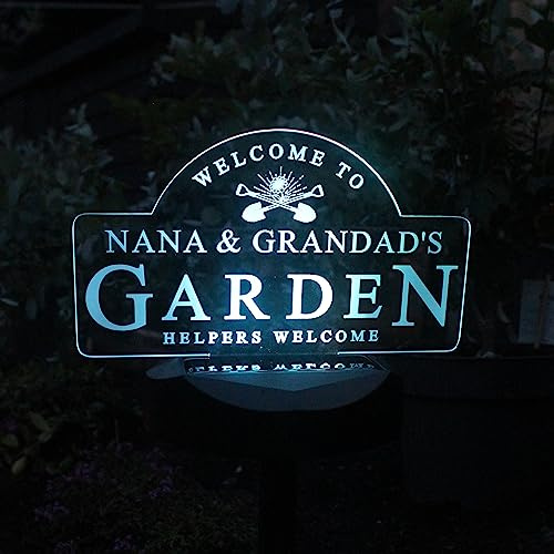 Personalised Garden Sign. Outdoor LED Colour Changing Sign