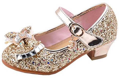 XUEJIANN Chaussures de princesse pour fille, chaussures à talons hauts, chaussures de robe, chaussures de loisirs, chaussures pour enfants, chaussures de fête, chaussures de ballerine, chaussures de