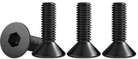 Drenky Vis à Tête Fraisée Noir Avec Six Pans Creux en Acier Inoxydable A2 V2A Vis Hexagonales M5 X 16mm Norme DIN 7991 / ISO 10642 Visserie Filetage Complet, Lot De 25