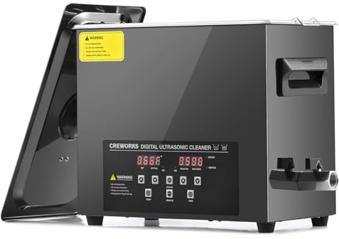 CREWORKS 6L Digital Ultrasonic Cleaner with Degas and Gentle Mode, 180W Ultrasonic Cleaning Machine with Heater and Timer, Professional Ultrasound Cleaner for Retainer Jewellery Auto Part