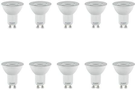 SYLVANIA GU10 LED Warmweiß 4W | großer Abstrahlwinkel 110° | 10er Pack | GU10 45W Ersatz | 3000K | Leuchtmittel 320 lm