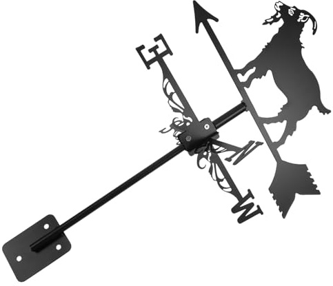 HANABASS Mounted Weather Vane Wind Direction Indicator for Outdoor Patios and Gardens Goat Weathervane Garden Ornament