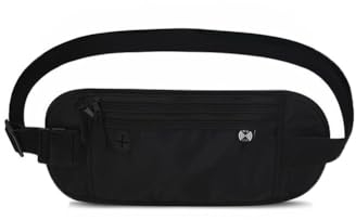 Bauchtasche zum Reisen Hüfttasche Passport Beutel Anti Diebstahl Reisegeldbeutel mit RFID Schutz Flache Gürteltasche Damen Herren wasserdichte Bauchbeutel Diebstahlsichere Tasche für Reisen Sport