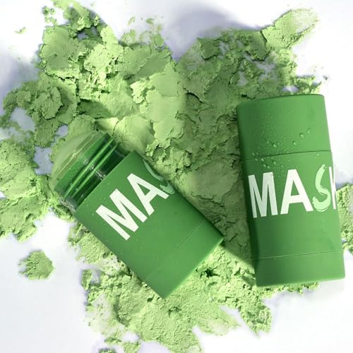 Mascarilla de té verde, Mascarilla de limpieza profunda de té verde, Mascarilla de té verde sin poros Removedor de puntos negros, Limpieza de poros, Hidratante para todo tipo de piel (2pcs)
