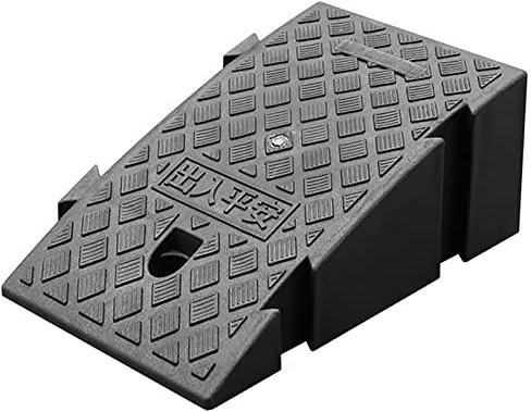 Rollstuhlrampe für Auffahrt, tragbar, leicht, 16 cm hoch, Kunststoff, Bordsteinrampe für Schwellenkante und Einfahrt, Farbe: Schwarz