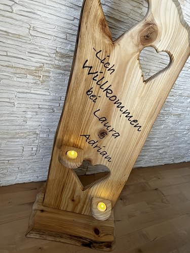 Herzlich Willkommen Aufsteller Deko Holz Geschenk (XL)