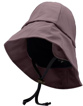 Mikk-line Wasserdichter Regenhut für Kinder | Regenmütze Kinder mit UV-Schutz & Kinnriemen | Winddichte und Wasserdichter Hut für Jungen und Mädchen | Violett Outdoor-Hut für Herbst & Winter